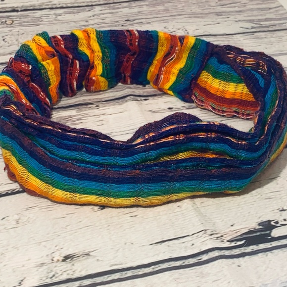 ✖️Rainbow Hippie Fabric Batik Style Headband - Picture 2 of 7